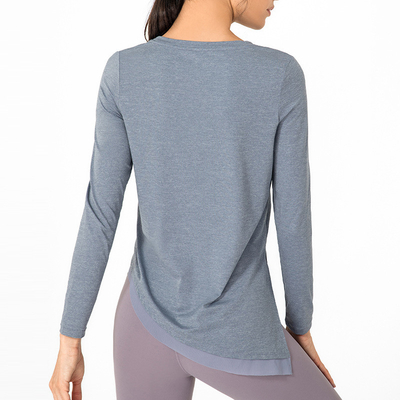 Orange Nude Yoga Long Sleeve Top Women's Irregular Breathable Sports T-shirt