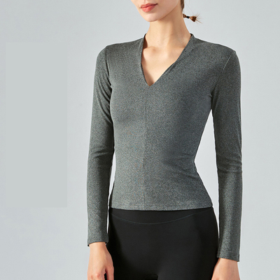 Fishbone Square Neck Ladies Yoga Tops Nude Slim Customized Logo