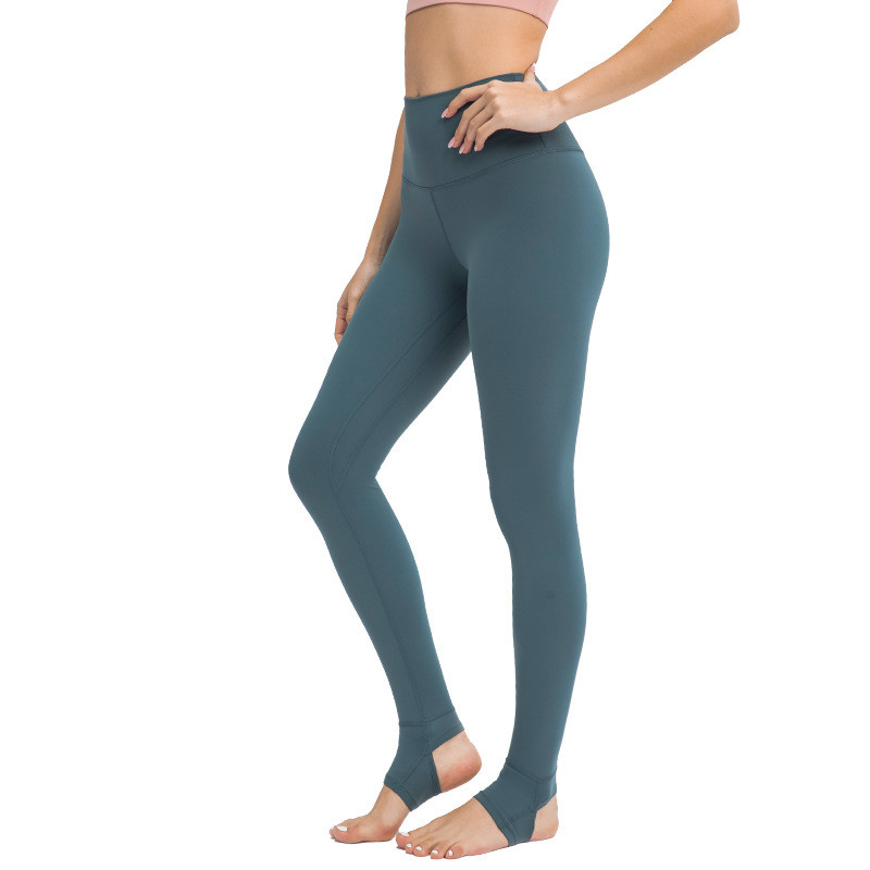 Foot Stepping Yoga Pants Capri Solid Color Slim Fit High Waist Training Leggings